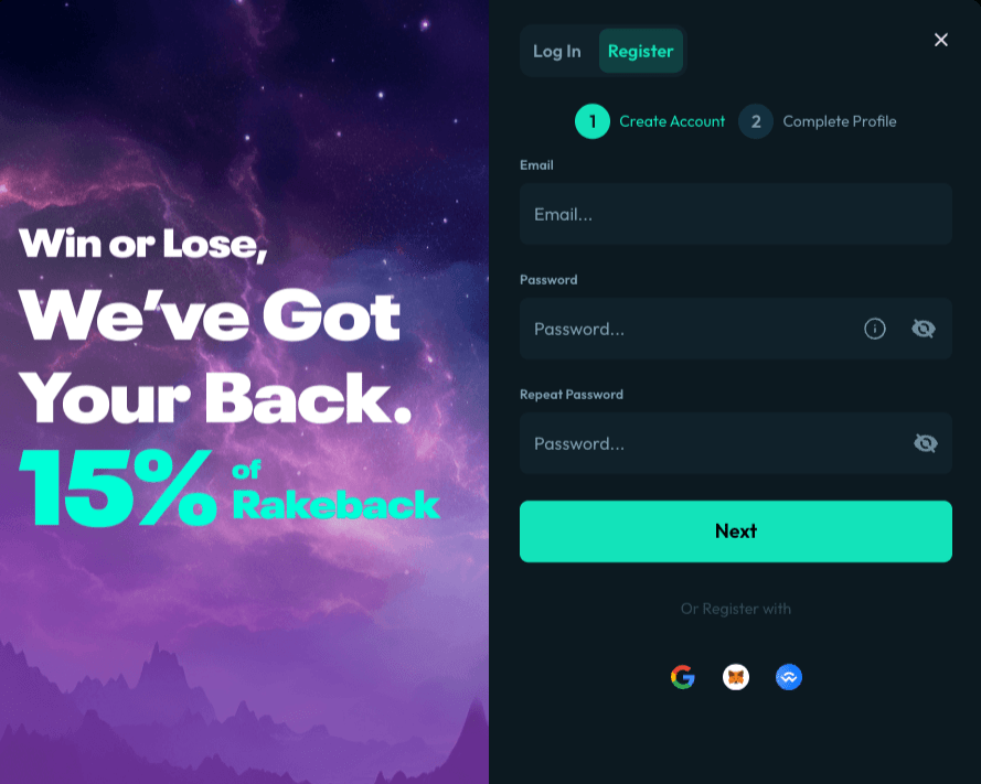 Moonspin registration desktop